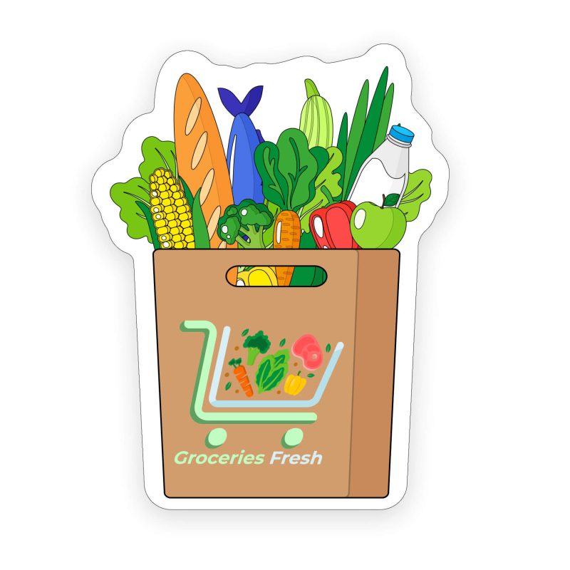 Custom Grocery Bag Shaped NoteKeeper™ Magnet 35 Mil