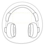 Custom Head Phones Shaped NoteKeeper™ Magnet 20 Mil - 3