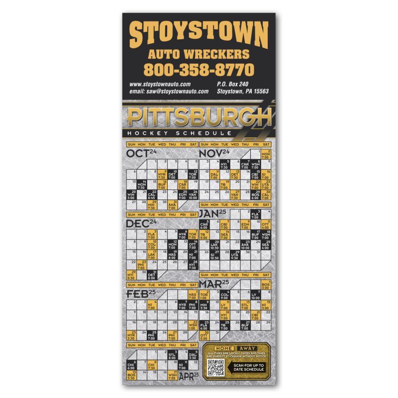 Hockey-Schedule-Magnet-SCH20 Custom Hockey Schedule Magnet