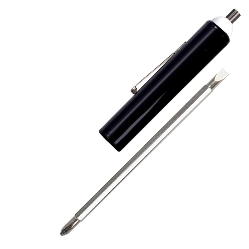 Custom Jumbo Pocket Screwdriver - Reversible 3/16" Flat Tip & #1 Phillips Blade w/Magnet Top - 2