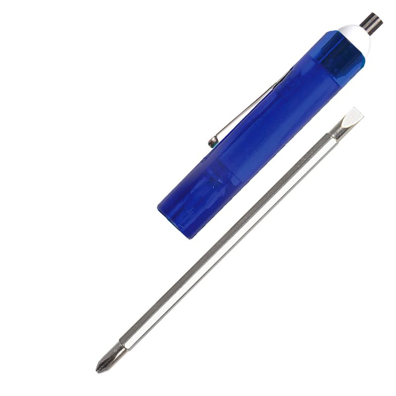 Custom Jumbo Pocket Screwdriver - Reversible 3/16" Flat Tip & #1 Phillips Blade w/Magnet Top - 5