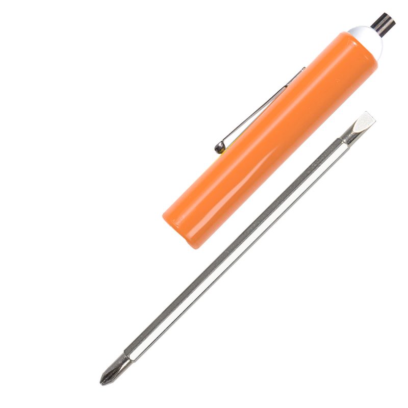 Custom Jumbo Pocket Screwdriver - Reversible 3/16" Flat Tip & #1 Phillips Blade w/Magnet Top - 6
