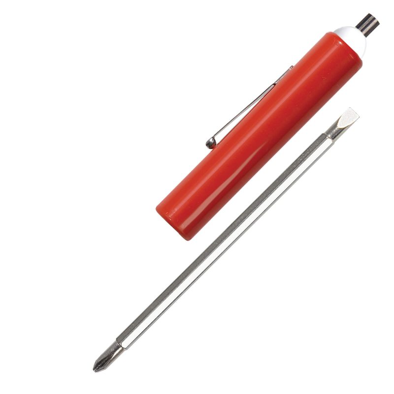 Custom Jumbo Pocket Screwdriver - Reversible 3/16" Flat Tip & #1 Phillips Blade w/Magnet Top - 7