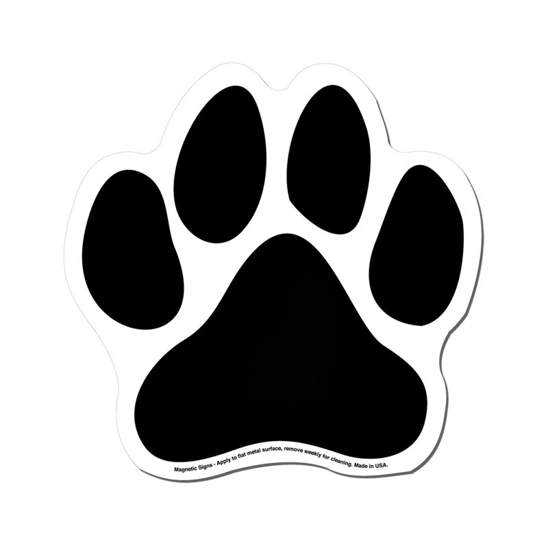 Custom Paw Print 6" x 6" Magnetic Sign - Full-Color - 1