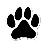 Custom Paw Print 6" x 6" Magnetic Sign - Screen Print - 1