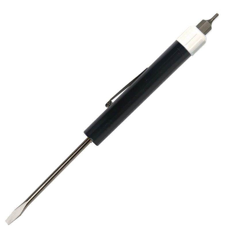 Custom Pocket Screwdriver - Fixed 1/8" Flat Tip Blade w/Hex Bit Top - 2