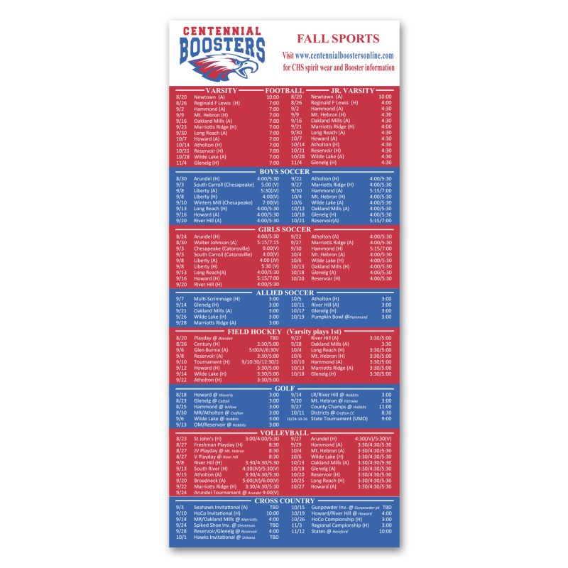 Custom Schedule Magnet 3-1/2 x 8