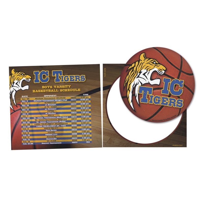 Custom Schedule Magnet w/ Circle Punch Out Car Sign