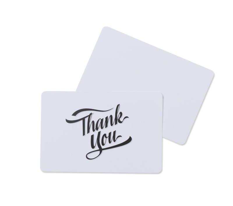 Custom Thank You Greeting Card - White - 1