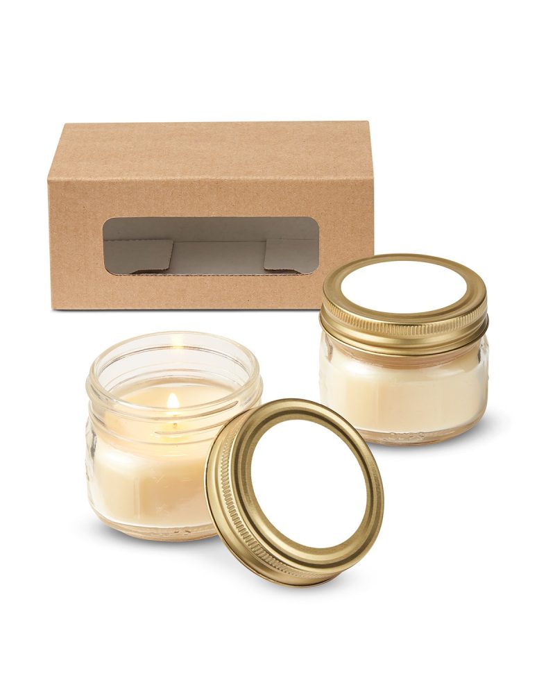Custom USA Made Glass Jar Candle Set - 2