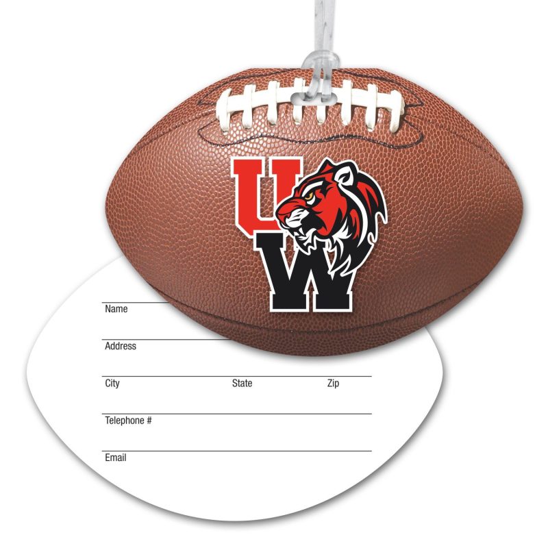 Ultra-Thin-Football-Luggage-Tag-with-Clear-Strap-PSK18 Custom Ultra-Thin Football Luggage Tag with Clear Strap