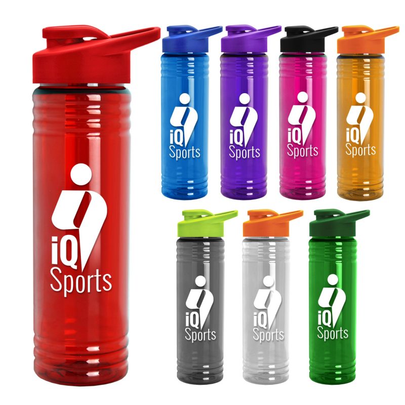 Custom Garyline® Slim Fit Bottle with Drink-Thru Lid - 24 oz. - 1