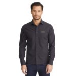 Custom Men's UNTUCKit Black Stone Wrinkle-Free Long Sleeve Button Up Shirt