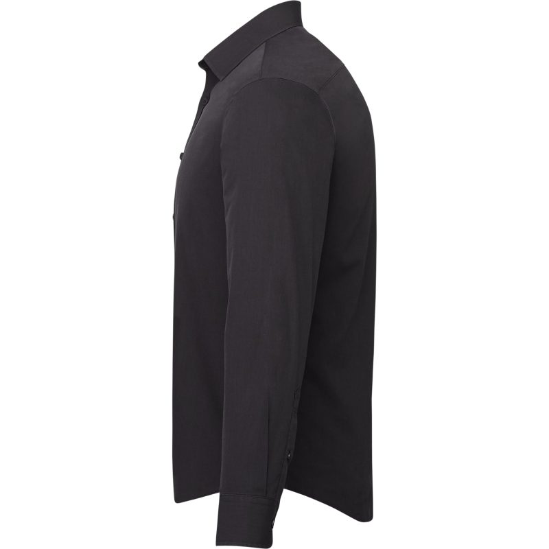 Custom Men's UNTUCKit Black Stone Wrinkle-Free Long Sleeve Button Up Shirt - 5