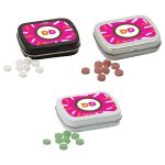 Custom Sugar Free Mints in a Small Rectangular Hinged Tin