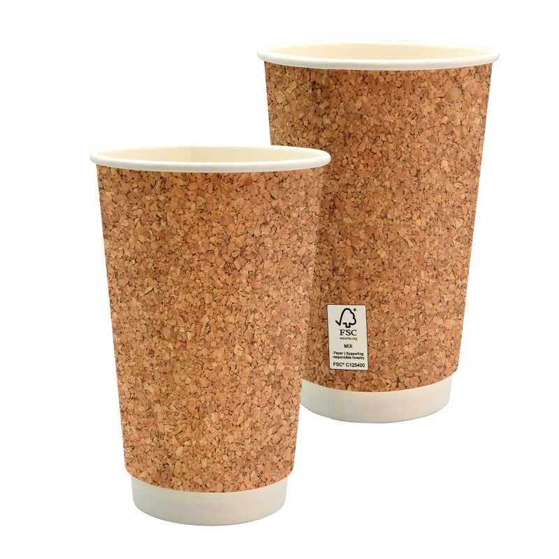 Custom 16 oz. Full Color Cork Pattern Paper Cup - 1
