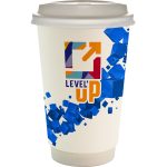 Custom 16 oz. Full Color Floating Cube Paper Cup With Lid - 2