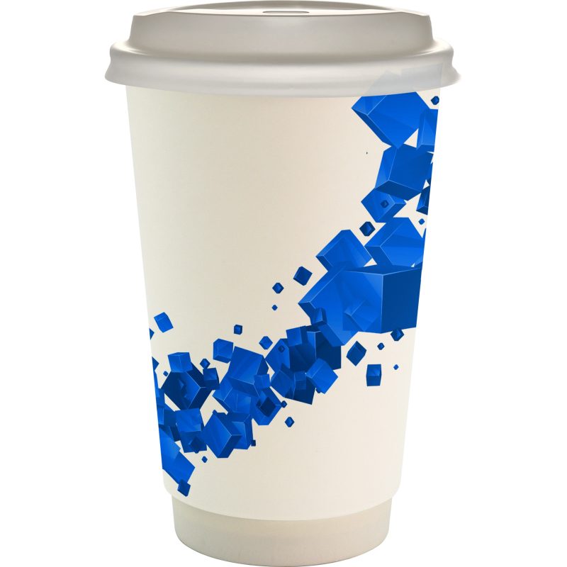 Custom 16 oz. Full Color Floating Cube Paper Cup With Lid - 3
