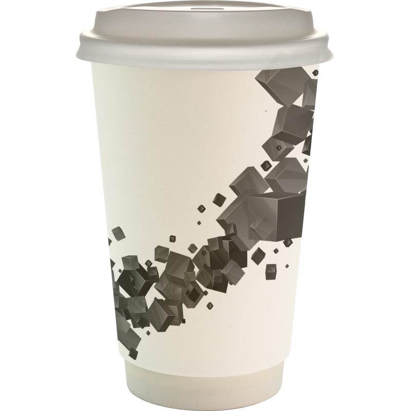 Custom 16 oz. Full Color Floating Cube Paper Cup With Lid - 5