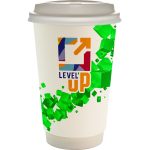 Custom 16 oz. Full Color Floating Cube Paper Cup With Lid - 6