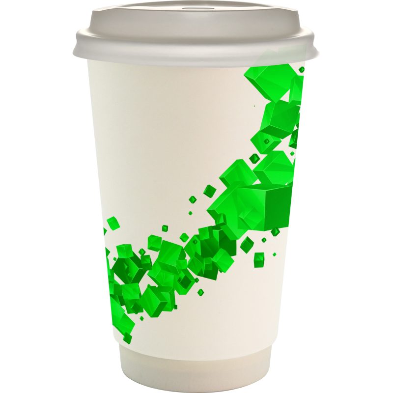Custom 16 oz. Full Color Floating Cube Paper Cup With Lid - 7