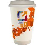 Custom 16 oz. Full Color Floating Cube Paper Cup With Lid - 8
