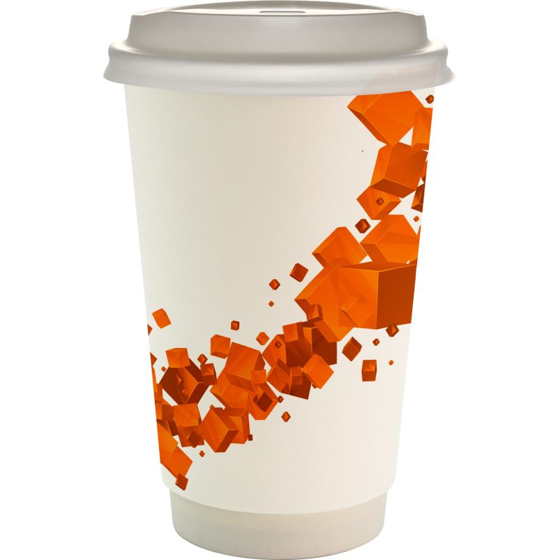 Custom 16 oz. Full Color Floating Cube Paper Cup With Lid - 9
