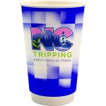 Custom 16 oz. Full Color Shaded Checkers Paper Cup - 2