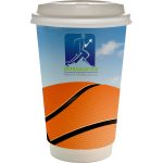 Custom 16 oz. Full Color Sporty Paper Cup With Lid - 2