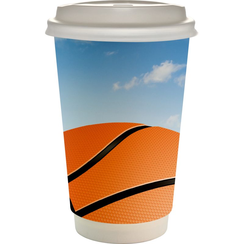 Custom 16 oz. Full Color Sporty Paper Cup With Lid - 3