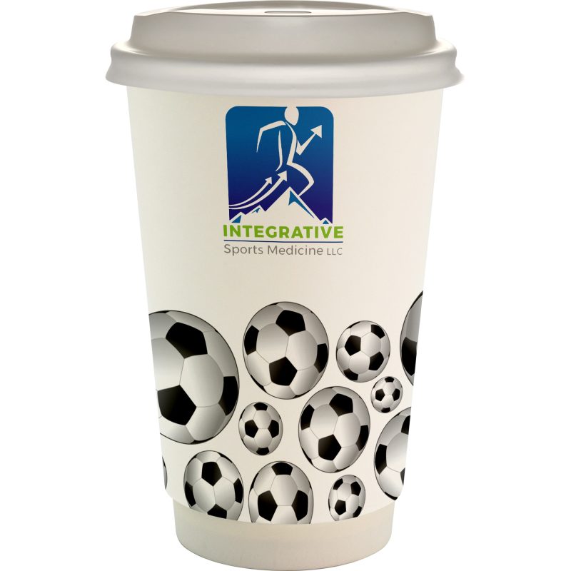 Custom 16 oz. Full Color Sporty Paper Cup With Lid - 4