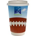 Custom 16 oz. Full Color Sporty Paper Cup With Lid - 6