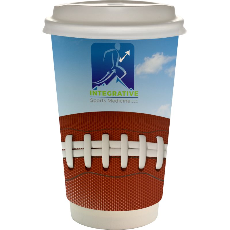 Custom 16 oz. Full Color Sporty Paper Cup With Lid - 6