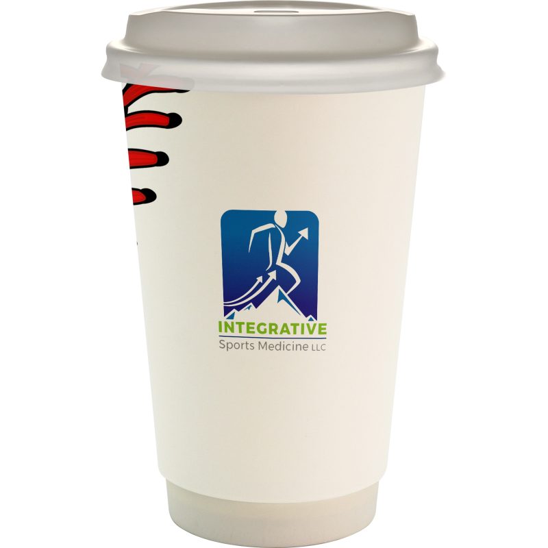 Custom 16 oz. Full Color Sporty Paper Cup With Lid - 8