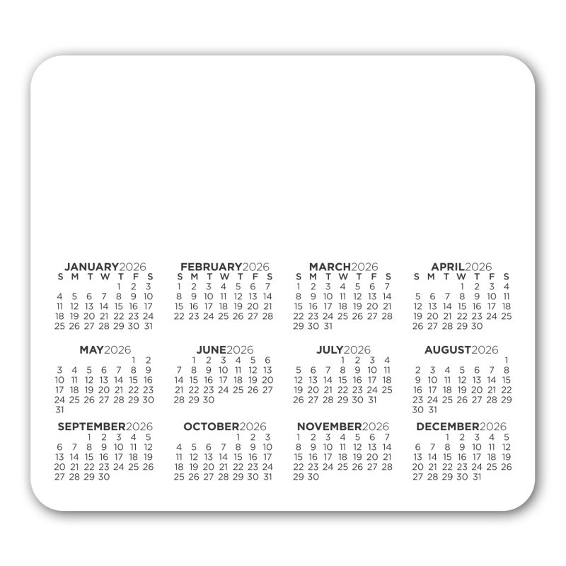 Custom Calendar Round Corner Magnet - 1
