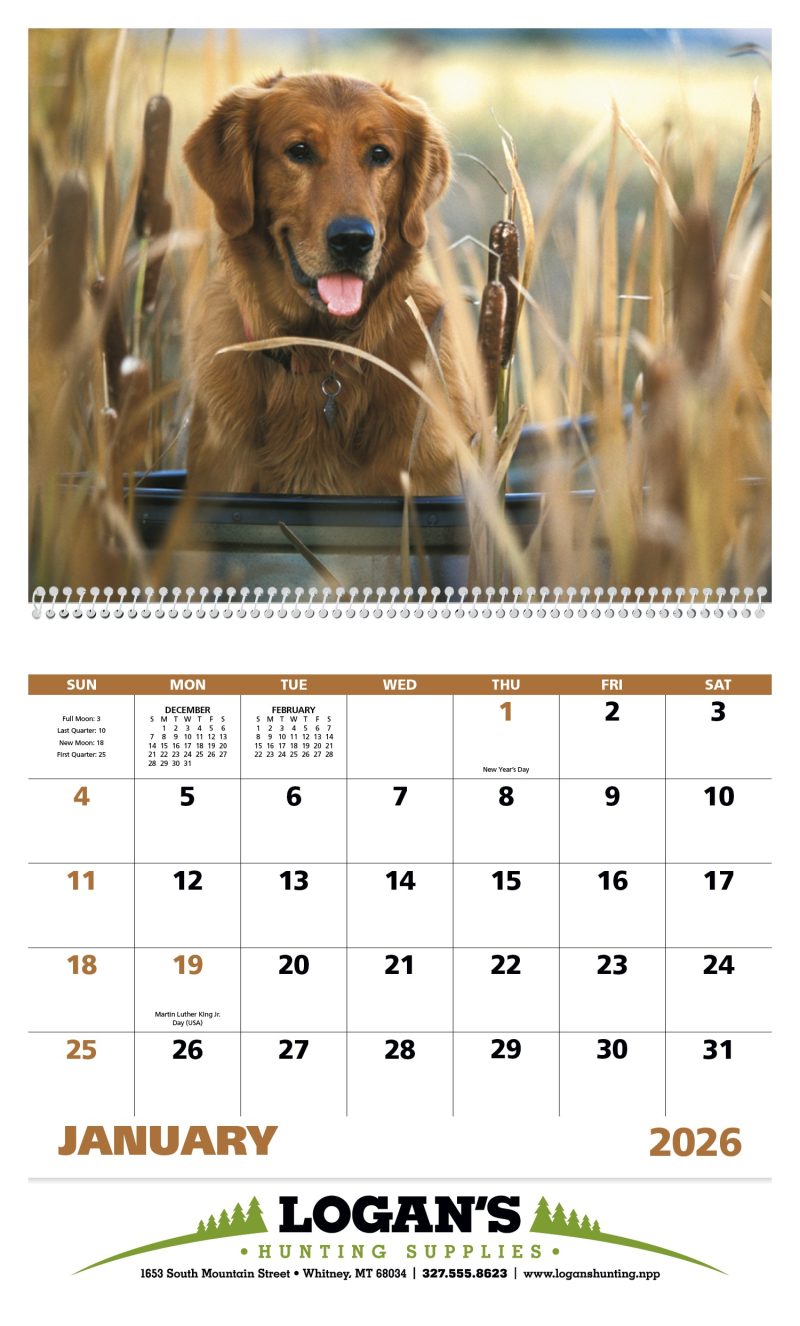 Custom Good Value™ Sporting Dogs - Spiral Calendar - 2
