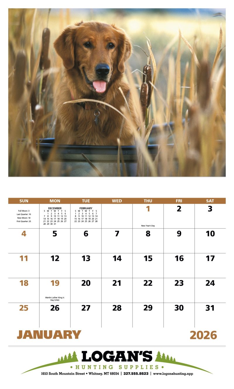Custom Good Value™ Sporting Dogs - Stapled Calendar - 2