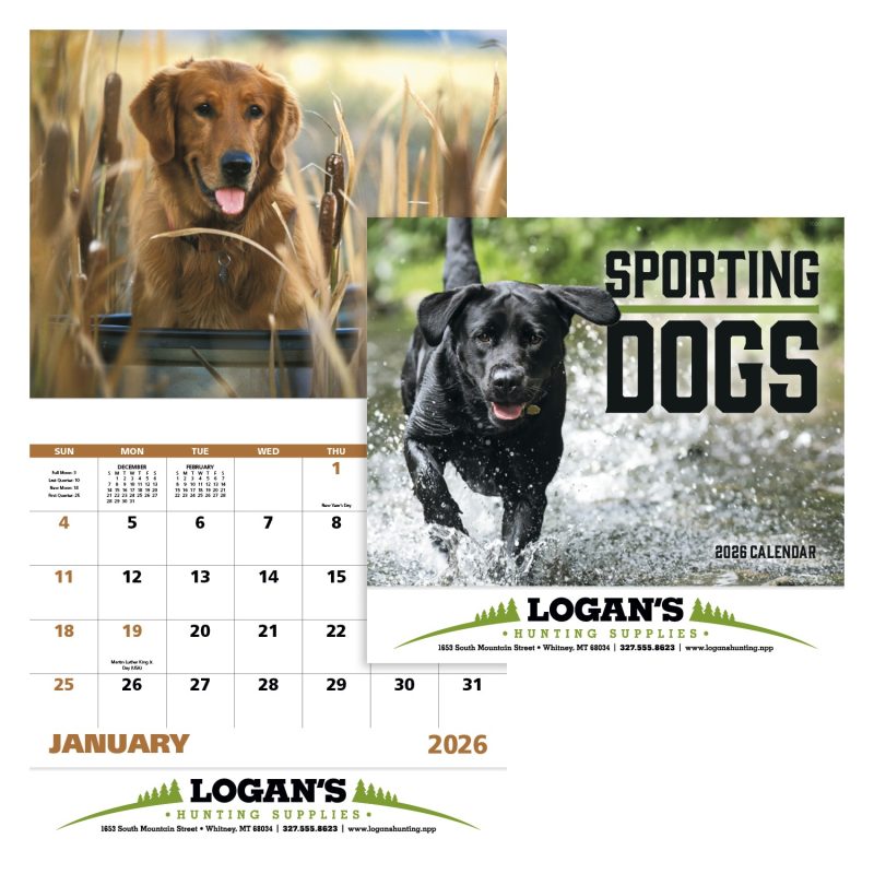 Custom Good Value™ Sporting Dogs - Stapled Calendar