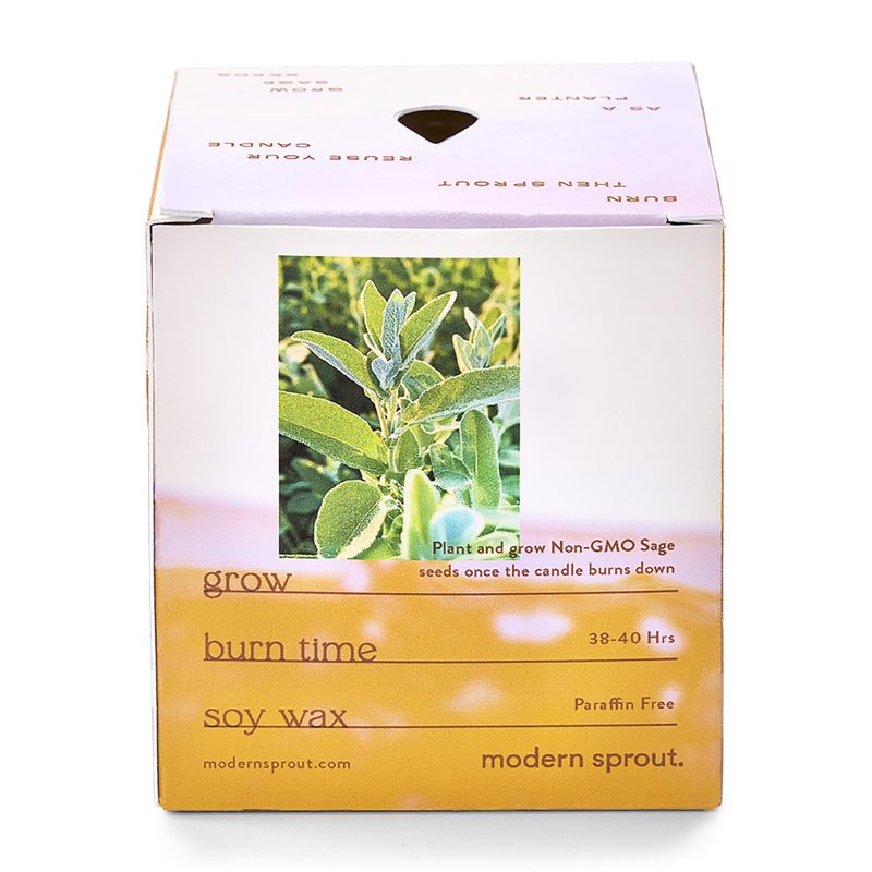 Custom Modern Sprout® Garden Vibes Candle/Planter - Golden Moments-Sage - 5