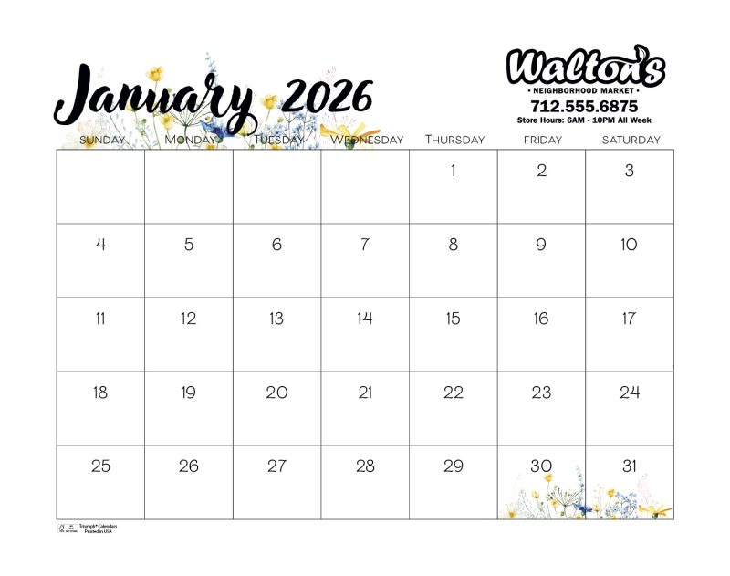 Custom Triumph® Calendars Small Monthly Desk Pad - Floral