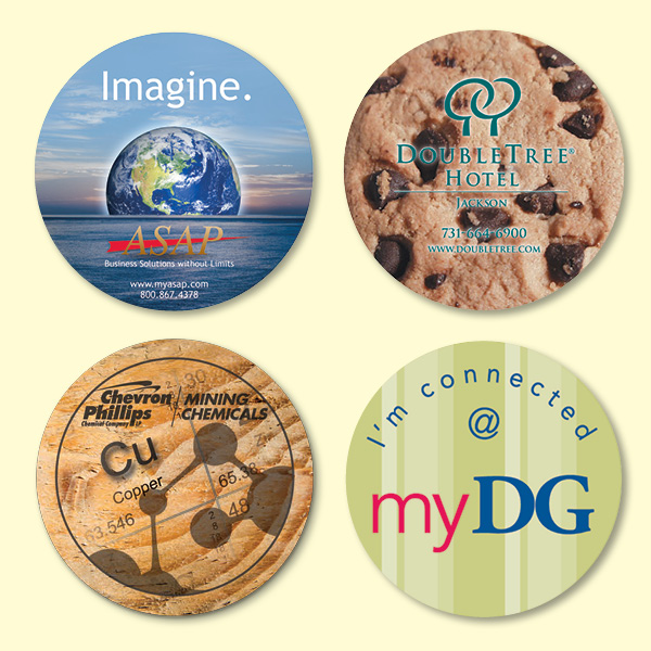 Custom Vynex® DuraTec® 3.6"Round x1/8" Hard Surface Drink Coaster