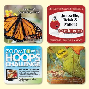 Custom Vynex® DuraTec® 3.6"x3.6"x1/8" Hard Surface Drink Coaster