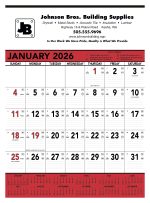 Custom Triumph® Calendars Red & Black Contractor Memo Calendar