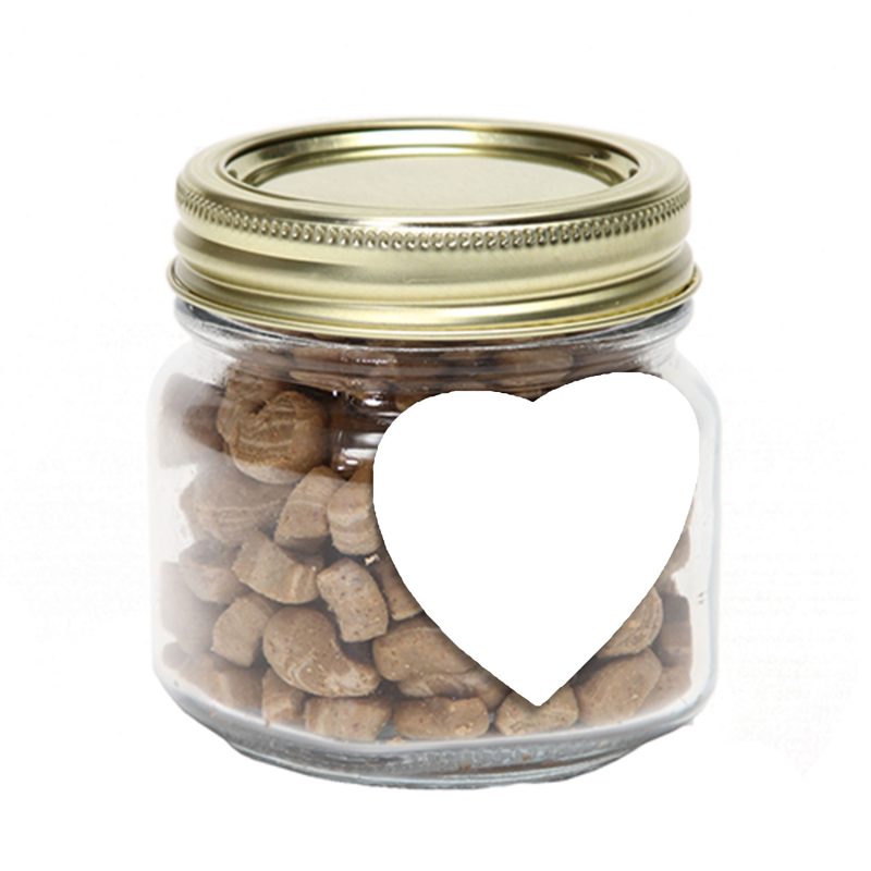 Custom Half Pint Jar with Small Heart Magnet Pet Fill - 1