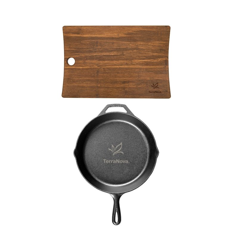Custom Lodge 10.25" Cast Iron / Woodland Board Gift Set - 1