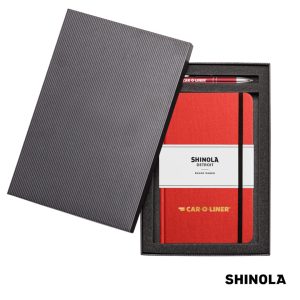 Custom Shinola® HardCover Journal/Clicker Pen Gift Set - (M)