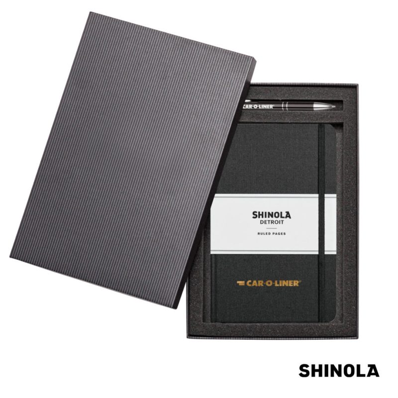 Custom Shinola® HardCover Journal/Clicker Pen Gift Set - (M) - 4