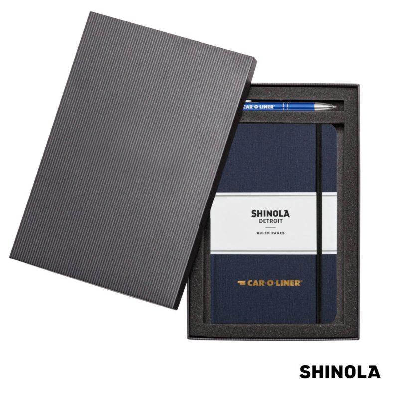 Custom Shinola® HardCover Journal/Clicker Pen Gift Set - (M) - 5