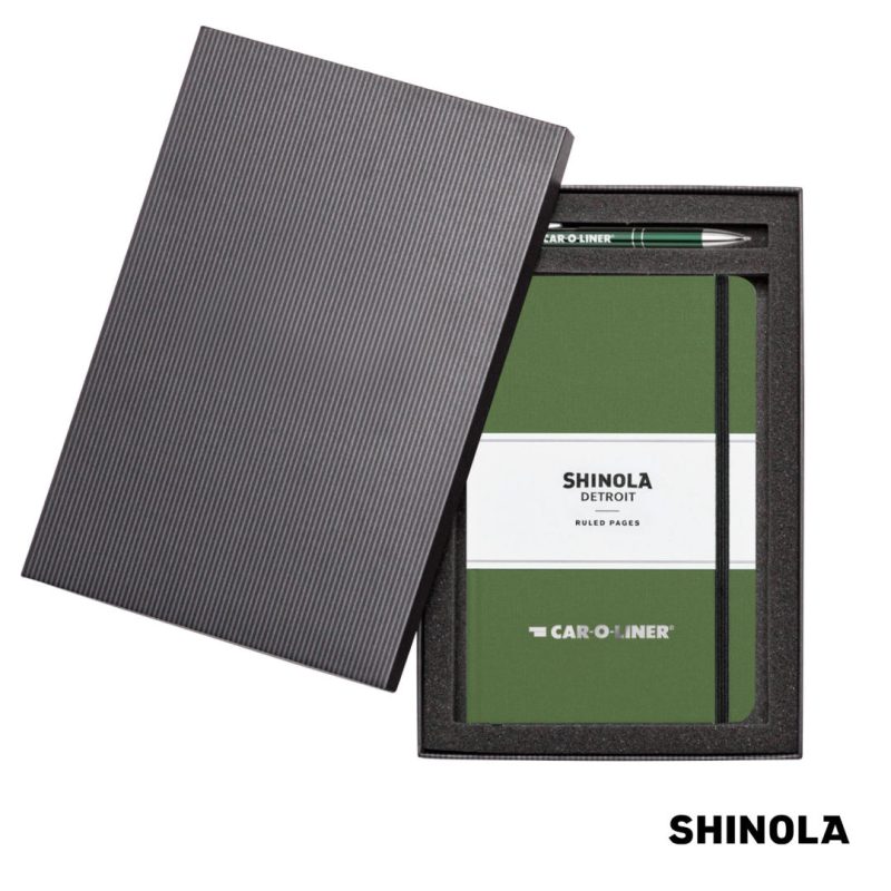 Custom Shinola® HardCover Journal/Clicker Pen Gift Set - (M) - 6
