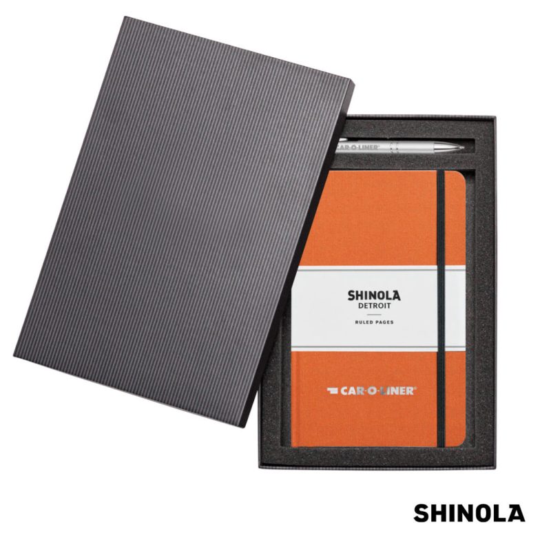 Custom Shinola® HardCover Journal/Clicker Pen Gift Set - (M) - 7